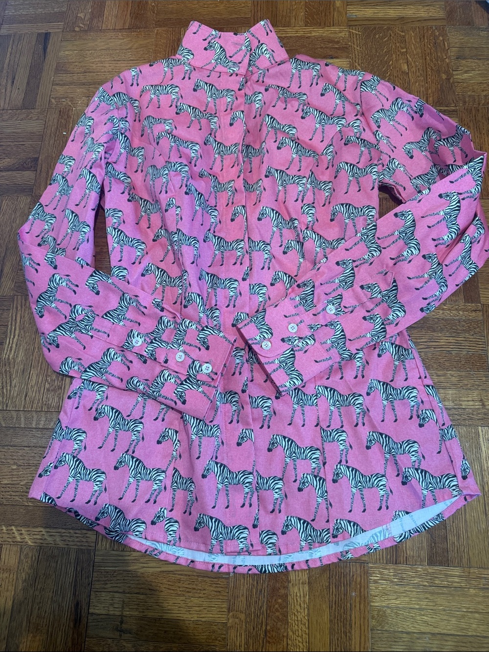 Middy n me Pink Zebra Print Button-Down Shirt